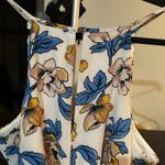 J for Justify ‎ Floral Romper Halter Keyhole Sleeveless White Blue Yellow L NWOT Photo 9