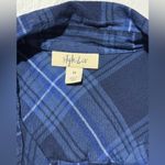 Style & Co Women’s Extra Small  Blue Plaid Collared Button Up XS Photo 3