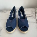 CL by Laundry  Navy Blue Open Toe Wedges Size 7M Photo 1
