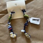 Free People  Earrings Millefiori Glass Bead Dangle Festival Style Ariana Ost Photo 3