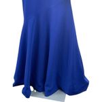 Theia Cobalt Smooth‎ Mermaid Sleeveless Crepe Gown w/ Satin Crisscross Size 8 Blue Photo 4