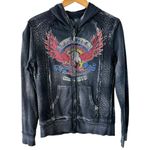 Affliction  Live Free Black Eagle Graphic Full Zip Hoodie Jacket Size Medium Photo 1