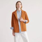 Quince  100% Organic Cotton Poplin Long Sleeve Boyfriend Button Down Casual Shirt Photo 1