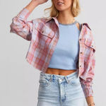 Gilded Intent  Pink Plaid Button-Down Shirt Photo 0