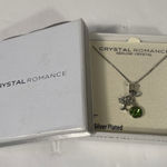 Crystal Romance Necklace Fine Silver Plated Tree Green Crystal Pendant Silver Photo 0