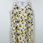 Carolina belle Lemon Print Sheath Slip Dress Women’s Size 10 White Yellow Photo 1