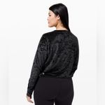 Lululemon Sweatshirt Warm Down Crushed Velvet Crew Neck Long Sleeve Black Photo 2