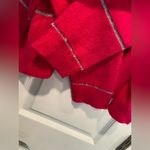 kim rogers NWT  Size L Pink Silver Stripe Metallic Mock Neck Oversized Sweater Photo 2