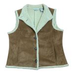 LL Bean women's large vest faux suede and Sherpa lined gorp tan camel Photo 0