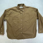Everlane Dress Shirt Womens 0 Brown Button Front Long Sleeve Collared NWOT Photo 0