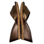 Talbots Women's Wedge Sandals Size 9.5 Copper Brown Leather Open-Toe Slip-On Photo 11