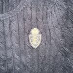 Lauren Ralph Lauren Crest Black Cable Knit Short Sleeve Sweater Top XL Photo 4