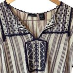 Linen/Silk Moda International Embroidered Bohemian￼ Midi Dress￼ Size M Photo 1