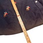 Talbots Holiday Reindeer Sweater Top XL Navy Rare Vintage Long-sleeve Button Up Photo 8