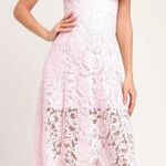 NWT Lulus One Wish Light Blush Pink Lace Sleeveless Midi Dress MEDIUM Photo 0