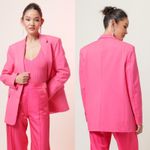 Line and Dot  Revolve Fuchsia Chloe Blazer Oversized Hot Pink Suit‎ Jacket NWT Sz M Photo 6