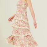 NWT  Alissandra Floral Midi Dress Color:  Ivory-Pink Size Large Photo 2