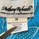 Vintage Anthony Richards Dress MuuMuu Cerulean Blue Tropical Print Flower Detail Size M Photo 7