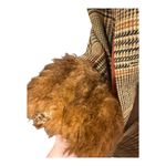 Vintage Pennylane Plaid Wool Coat with Fur Trim, size XS/S Brown Photo 4