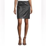 St. John  Stretch Napa Leather Stretch Pencil Skirt In Caviar Size 12 Photo 5