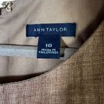 Ann Taylor  Linen Blend Sheath Dress Brown Size 10 Sleeveless Career Office Photo 4