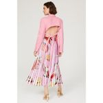 THEBE MAGUGU Pink Abstract Fish Chips Pleated Plissé Maxi Skirt Size Small Photo 2