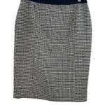 Boden British Tweed Pencil Skirt Houndstooth Plaid Navy Blue‎ Size US 6R Blue Photo 3