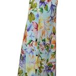 Jaclyn Smith  Y2K Aqua Tropical Floral Chiffon Midi Skirt Size 16 Photo 1