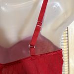 Vintage Bright Red Semi Sheer Mesh Underwire Unlined Bra No Brand Size undefined Photo 10
