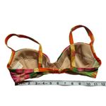 Vintage 90s Orange Tropical Floral Flower Hawaiian Padded Bikini Top Medium Photo 3