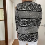 St. John Evening Black & White Wide-Striped Geometric Scoop Neck Sweater Photo 3