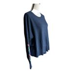 autumn cashmere  Spring Flowers Embroidered Crew Neck Navy Sweater Size L Photo 2