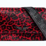 Zadig & Voltaire Lolita Leo Animal Print Cross Body Bag Leather Black Red Edgy Photo 0
