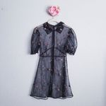 Sugar Thrillz Homemade With Love Organza Mini Embroidered Dress Black Photo 4