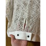 CAbi White Lace Top Woman’s Size Medium See Through Top Photo 7