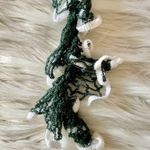 Vintage Y2K Crochet Green White Scarf Photo 33