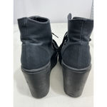 Topshop Womans Black Fabric Lace Up Platform Wedge Ankle Boots 40 (7) Photo 4