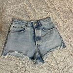 ZARA  Denim Shorts Womens 6 High Rise Cutoffs Light Wash Distressed 100% Cotton Photo 1