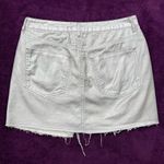 Forever 21  Silver Metallic Coated Cutoff Denim Jean Skirt Size Large Photo 1