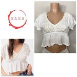 Anthropologie New.  RAGA Sorrento Peplum Crop Top in White Photo 1