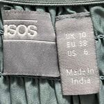 ASOS  Teal Shirred Skater Dress Long Sleeve Babydoll Mini Dress Smocked Size 6 Photo 4