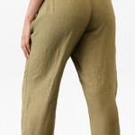 Athleta NWT  Retreat High Rise Linen Ankle Pant in Olive Branch - Size M Tall Photo 0
