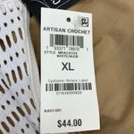 Bar III  Artisan Crochet Halter‎ Bikini Top White Nude Lined [Size XL] NWT Photo 4