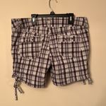 Rewind EUC Women’s Size 15 White and Purple Checkered Shorts Photo 3