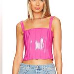 H:ours NWT   revolve Ember Faux Pink Leather Corset Top Small 2055 Photo 0