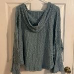 Free People Blue Baja Babe Hacci Hooded Sweater, size small Photo 3