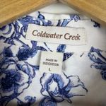 Coldwater Creek  Floral Butterfly Print Button Front Shirt Large Artsy Cottage Photo 3