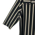 Adrianna Papell  Square Neck Top Shirt Plus Sz 1X‎ Black Tan Stripes Office Work Photo 4