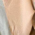 V Neck Leopard Color Block Patchwork Oversized Sweater Pink Blue Small Photo 5