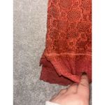 Free People ‎ Women's Sweater Open Knit Ruffle Hem Pullover Coral Orange S EUC Photo 4
